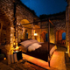 Promotional photo depicting the remodeled guard tower an Airbnb guest would sleep in.